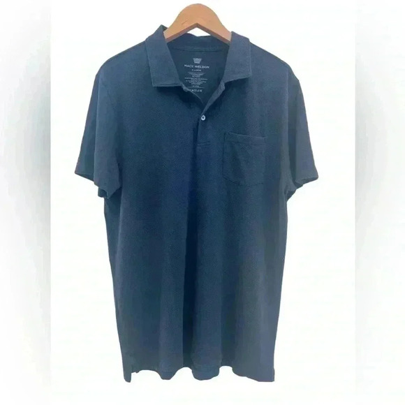 Mack Weldon Men’s Vesper Polo Shirt Navy Blue Mesh Knit. Size XL - Picture 1 of 5